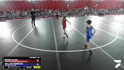 49 lbs Round 2 - Moses Kluck, Kewaskum Indians Wrestling Club vs William Warnock, Red Hot Wresting