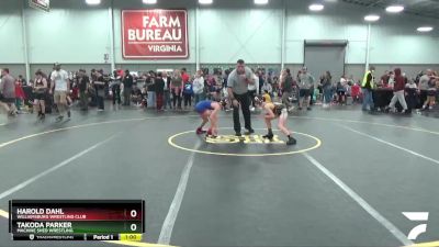 83 lbs Champ. Round 1 - Takoda Parker, Machine Shed Wrestling vs Harold Dahl, Williamsburg Wrestling Club