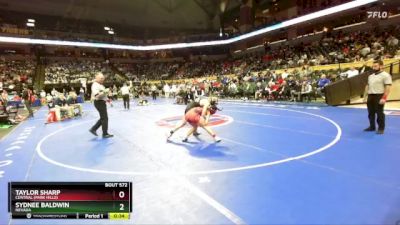 110 Class 1 lbs Cons. Round 3 - Sydnee Baldwin, Nevada vs Taylor Sharp, Central (Park Hills)