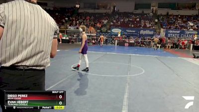 D 2 150 lbs Cons. Round 5 - Evan Hebert, Teurlings Catholic vs Diego Perez, Belle Chasse