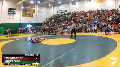 120 lbs Champ. Round 2 - Martin Bocanegra, Rancho Cucamonga vs Jeremiah Anaya, La Habra