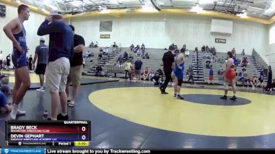 285 lbs Quarterfinal - Brady Beck, Rochester Wrestling Club vs Devin Gephart, Madman Wrestling Academy LLC