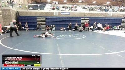 85 lbs Quarterfinal - Kaynon Navarro, Bulldog Wrestling Club vs Gus Jakovac, Homedale Wrestling