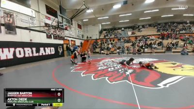 43-45 lbs Champ. Round 1 - Jagger Barton, Riverton USA Wrestling vs Axton Diede, Worland Wrestling Club