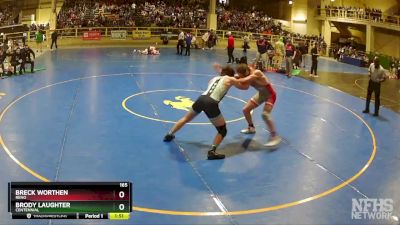 165 lbs Quarterfinal - Brody Laughter, Centennial vs Breck Worthen, Reno