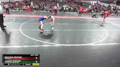 85 lbs Cons. Round 3 - Landen Durham, Slinger Red Rhinos WC vs Grayson Mentink, Oostburg