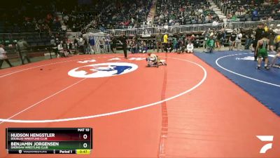 62 lbs Quarterfinal - Hudson Hengstler, Douglas Wrestling Club vs Benjamin Jorgensen, Sheridan Wrestling Club