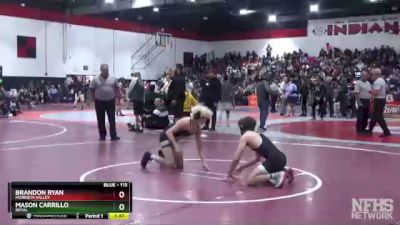 113 lbs Quarterfinal - Brandon Ryan, Murrieta Valley vs Mason Carrillo, Royal