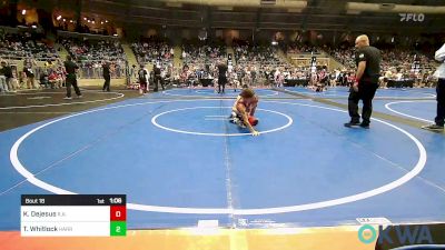 76 lbs Round Of 16 - Kale Dejesus, R.a.w. vs Ty Whitlock, Harrah Little League Wrestling