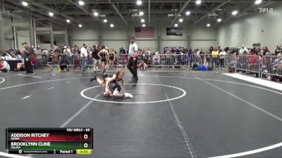 65 lbs Quarterfinal - Brooklynn Cline, Salina vs Addison Ritchey, Derby