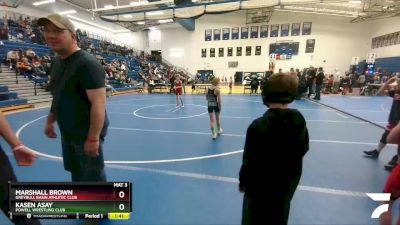 58-63 lbs Round 1 - Marshall Brown, Greybull Basin Athletic Club vs Kasen Asay, Powell Wrestling Club