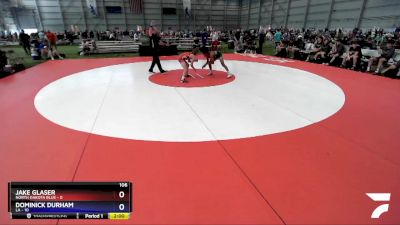 106 lbs Round 4 (6 Team) - Jake Glaser, North Dakota Blue vs Dominick Durham, LA