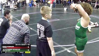 100 lbs Cons. Round 2 - Alyxzander Schuelke, Nebraska Boyz vs Knox Koehler, Osmond