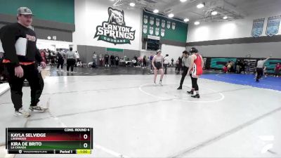 150 lbs Cons. Round 4 - Kayla Selvidge, Lakewood vs Kira De Brito, La Canada