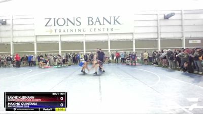 138 lbs Quarterfinal - Layne Kleimann, Sanderson Wrestling Academy vs Maximo Quintana, Roy Wrestling Club