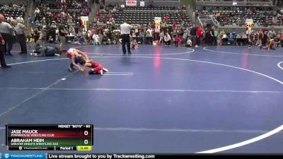 60 lbs Semifinal - Abraham Heim, Greater Heights Wrestling-AAA vs Jase Mauck, Powerhouse Wrestling Club