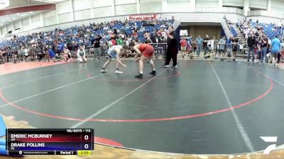 113 lbs Champ. Round 3 - Emeric McBurney, OH vs Drake Pollins, MI