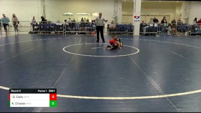 45-50 lbs Round 3 - Deacon Cody, Madison Youth Wrestling vs Kason Crouse, North Carolina