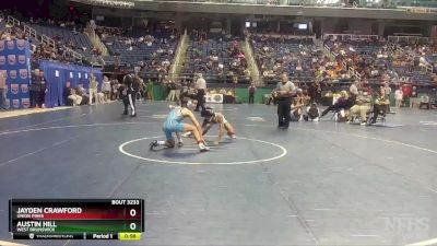 3A 120 lbs Cons. Round 2 - Jayden Crawford, Union Pines vs Austin Hill, West Brunswick