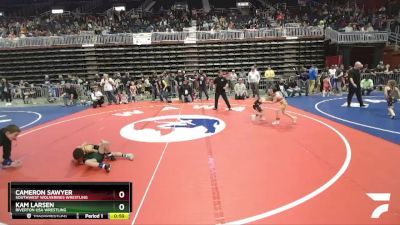 53 lbs Cons. Round 4 - Cameron Sawyer, Southwest Wolverines Wrestling vs Kam Larsen, Riverton USA Wrestling