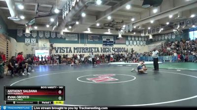 145 lbs Cons. Semi - Evan Orozco, Murrieta Mesa vs Anthony Saldana, Vista Murrieta