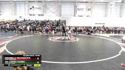 55-60 lbs Quarterfinal - Mia Carmela Barro, Club Not Listed vs Annabella Wojtaszczyk, LeRoy Wrestling