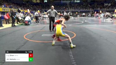 80 lbs Round Of 32 - Logan Olver, Wayne Highlands vs Maddox Mehalic, Derry