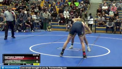 125 lbs Quarterfinal - Matthew Terrence, Vanguard University (Calif.) vs Luciano Fasulo, Eastern Oregon University (Ore.)