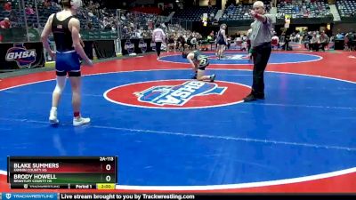 2A-113 lbs Quarterfinal - Brody Howell, Brantley County HS vs Blake Summers, Fannin County HS