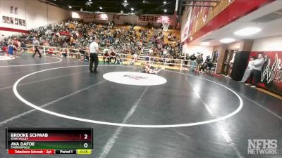 155 lbs Cons. Semi - Brooke Schwab, Star Valley vs Ava Dafoe, Thermopolis