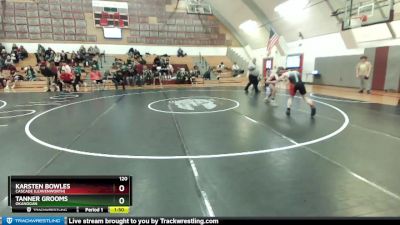 120 lbs Quarterfinal - Tanner Grooms, Okanogan vs Karsten Bowles, Cascade (Leavenworth)