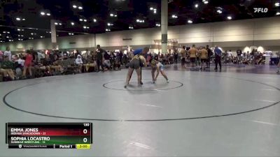 130 lbs Quarterfinals (8 Team) - Sophia Locastro, Sunbear Wrestling vs Emma Jones, Indiana Smackdown