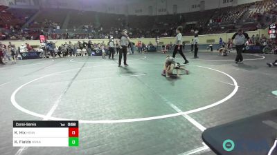 60 lbs Consolation - Knight Hix, Hennessey Takedown Club vs Keilen Fields, Wyandotte Youth Wrestling