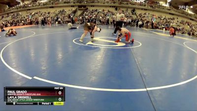 130 lbs Round 1 - Paul Grado, Greater Heights Wrestling-AAA vs Layla Driskell, Oak Grove Little League Wrestling Club-AAA