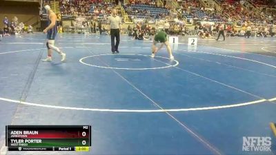 152 lbs Semifinal - Tyler Porter, West Fargo vs Aden Braun, Jamestown