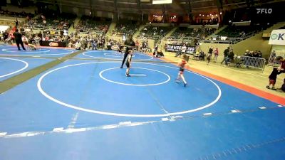 43 lbs Quarterfinal - Khalan Hammett, Locust Grove Youth Wrestling vs Treyden Hall, Claremore Wrestling Club