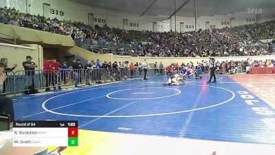 128 lbs Round Of 64 - Berek Buckaloo, Weatherford vs Mason Groth, CowTown Elite