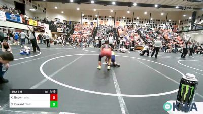 132 lbs Quarterfinal - Keyshaun Brown, Wagoner Takedown Club vs Dane Durant, Team Tulsa Wrestling Club