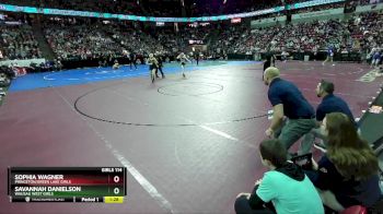 Girls 114 lbs Semifinal - Sophia Wagner, Princeton/Green Lake Girls vs Savannah Danielson, Wausau West Girls