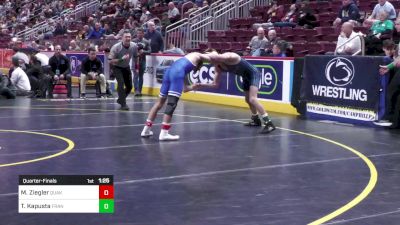 121 lbs Quarterfinal - Mason Ziegler, Quakertown vs Tyler Kapusta, Franklin Regional