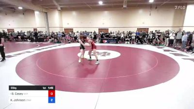 55 kg Rnd Of 16 - Brayten Casey, Victory School Of Wrestling vs Kole Johnson, Utah