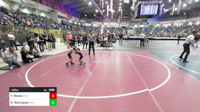 40 lbs Quarterfinal - Yoel Reyes, Widefield Wrestling Club vs Noah Rodriguez, Ridge Wrestling Club