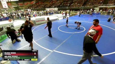 69 lbs Quarterfinal - Helena Poole, Legacy Wrestling Center vs Olivia Wara, California