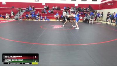 157 lbs Cons. Round 3 - Carter Burkhardt, Charles City vs Walker Weedman, Dike-New Hartford