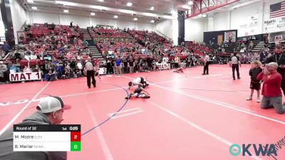 46 lbs Round Of 32 - Madden Moore, Cleveland Take Down Club vs Bronson Marlar, Newkirk Takedown