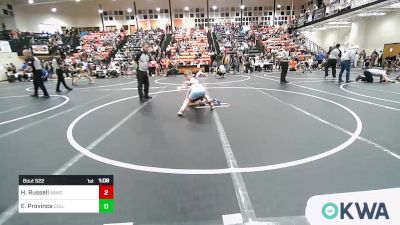 83 lbs Quarterfinal - Hudson Russell, Broken Arrow Wrestling Club vs Eastin Province, Collinsville Cardinal Youth Wrestling