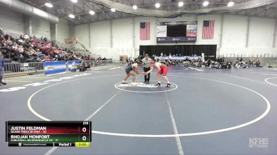 215 lbs Round 2 (3 Team) - Justin Feldman, Island Trees Sr High vs Rhojan Monfort, Cobleskill-Richmondville HS