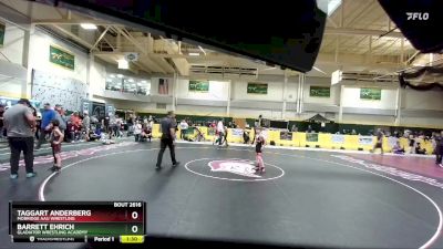 60 lbs Quarterfinal - Taggart Anderberg, Mobridge AAU Wrestling vs Barrett Ehrich, Gladiator Wrestling Academy