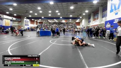 150 lbs Cons. Round 2 - Dylan Khelghatian, San Dimas vs Ethan Cardona, Laguna Hills