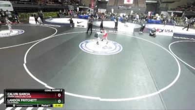 71 lbs Cons. Round 2 - Calvin Garcia, Swarm Wrestling Club vs Landon Pritchett, California